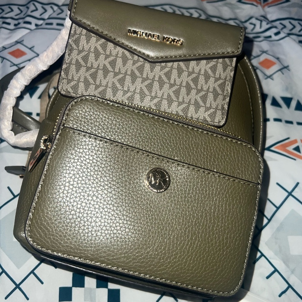 Michael Kors Olive Green Backpack